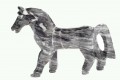 Koń z szarego onyksu - figurka z Meksyku, wysokość 15,5 cm