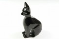 Kot z czarnego onyksu - figurka z Meksyku, wysokość 7,5 cm