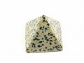 Piramida z jaspisu dalmatyńczyk, wysokość 4 cm (kamień wojowników, zwiększenie atrakcyjności)