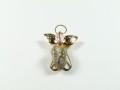 Aniołek meksykański z szarym kamieniem i złotymi skrzydełkami - broszka lub wisiorek, wysokość 4,5 cm