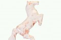 Koń z różowo-białego onyksu, figurka z Meksyku, wysokość 22 cm