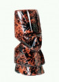 Figurka wojownika z brązowego obsydianu z Meksyku, wysokość 8,5 cm