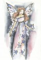 Anioł w niebieskiej sukni - kartka obrazek