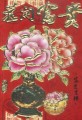 Chińska koperta Feng Shui z kwiatami i znakami pomyślności mała (na szczęście, obfitość i powodzenie w życiu)