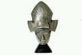 Maska wojownika ze złotego obsydianu - figurka z Meksyku, wysokość 17 cm