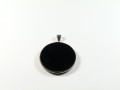 Okrągły wisiorek z czarnego obsydianu z Meksyku, średnica 4 cm (kamień ochronny)