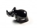 Słonik z czarnego obsydianu z Meksyku - dla ochrony biura, firmy, sklepu - figurka, wysokość 4,5 cm
