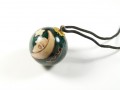 Chiński wisiorek - dzwoniąca kula z księżycem zielony