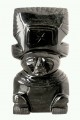Figurka wojownika z unikalnego srebrnego obsydianu z Meksyku - wysokość 18 cm - jedyny egzemplarz!